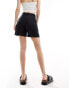 & Other Stories tailored linen shorts in black