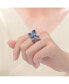 ფოტო #3 პროდუქტის Sterling Silver with Rhodium Plated and Sapphire Cubic Zirconia Butterfly Ring