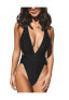 Фото #1 товара Women's Mindful Solids Plunge One Piece Swimsuits