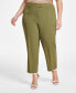 Фото #1 товара Plus Size High Rise Fly-Front Ankle Pants