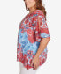 ფოტო #4 პროდუქტის Plus Size Burnout Sublimation Mirrored Top