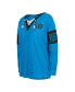 Фото #3 товара Women's Blue Carolina Panthers Lace-Up Notch Neck Long Sleeve T-shirt