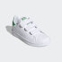 中童 adidas originals StanSmith Cf C 防滑减震 低帮 板鞋 白绿