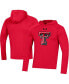 Фото #1 товара Men's Red Texas Tech Red Raiders School Logo Raglan Long Sleeve Hoodie Performance T-shirt