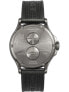 Фото #7 товара Наручные часы American Exchange Men's Black Leather Strap Watch 44mm Gift Set.