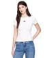 Фото #1 товара Women's Badge Logo Ribbed T-Shirt