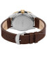 ფოტო #5 პროდუქტის Men's Quartz Analog Premium Dress Leather Brown Watch 44mm