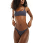 Фото #2 товара Stradivarius scoop neck strappy bikini top in charcoal