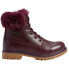 Фото #1 товара Lugz Rucker Hi Faux Fur Lace Up Womens Brown, Burgundy Casual Boots WRUCKHFGV-6