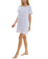 ფოტო #3 პროდუქტის Women's Printed Short-Sleeve Sleepshirt