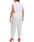 Фото #2 товара Plus Size Linen Blend Sleeveless Jumpsuit Pants