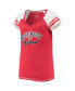 ფოტო #3 პროდუქტის Women's Red Washington Nationals Curvy Colorblock Tri-Blend Raglan V-Neck T-shirt
