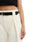 Фото #4 товара ASOS DESIGN super wide leg belted tailored trouser in cream