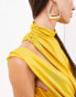 ASOS EDITION draped and slashed high neck maxi dress in golden yellow