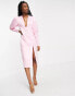 Фото #1 товара Collective the Label oversized sleeve plunge midi dress in pink