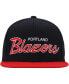 Фото #3 товара Men's Black Portland Trail Blazers Hardwood Classics MVP Team Script 2.0 Snapback Hat
