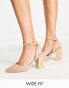 Фото #1 товара RAID Wide Fit Exclusive Neima block heeled shoes in beige micro