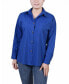 ფოტო #1 პროდუქტის Petite Long Sleeve Blouse with Chest Pockets