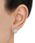 ფოტო #2 პროდუქტის Lab Grown Diamond Oval Halo Stud Earrings (1-1/2 ct. t.w.) in 14k White Gold