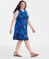 Фото #2 товара Plus Size Printed Sleeveless Flip Flop Dress, Created for Macy's