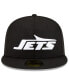 ფოტო #2 პროდუქტის Men's Black New York Jets B-Dub 59FIFTY Fitted Hat