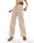 Фото #4 товара ONLY Petite cheesecloth wide leg trouser in beige