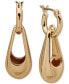 Фото #1 товара Gold-Tone Basket Drop Charm Hoop Earrings