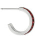 ფოტო #3 პროდუქტის Red Crystal Small Hoop Earrings in Sterling Silver, 0.59", Created for Macy's