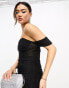 Фото #6 товара Jaded Rose ruched corset waist sheer midaxi dress in black