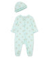 ფოტო #1 პროდუქტის Baby Girls Delicate Floral Footie with Hat