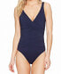 Фото #2 товара Tommy Bahama Women's 185129 Pearl Wrap-Front One-Piece Swimsuits Size 12