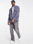 ASOS DESIGN extreme oversized brushed flannel check shirt in purple