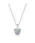 Фото #1 товара Sterling Silver White Gold Plated with 1ct Lab Created Moissanite Heart Solitaire Pendant Necklace
