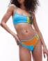 Topshop high hip solero bikini bottoms in exotic print