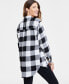 Фото #4 товара Women's Cotton Flannel Plaid Tunic Shirt, Created for Macy's