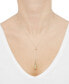Lattice Teardrop 18" Lariat Necklace in 10k Gold
