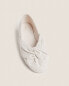 Linen ballerinas with knot detail