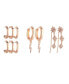 ფოტო #1 პროდუქტის Crystal Stones with Gold-Tone Ear Cuff, Crawler and Hoop trio Earrings Set, 6 pieces