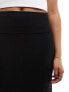 Stradivarius STR midi skirt with side split in black