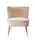25" Wide Upholstered Tufted Velvet Accent Chair With Metal Leg