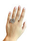 ფოტო #4 პროდუქტის Chocolate Diamond & Nude Diamond Flower Statement Ring (2-3/8 ct. t.w.) in 14k Rose Gold