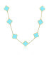 Фото #1 товара Large Turquoise Clover Necklace 14K Gold