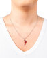 Фото #2 товара Macy's red and White Crystal Cardinal Necklace (27/50 ct. t.w.) in Fine Silver Plated Brass