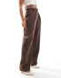 ASOS DESIGN wide leg tailored trousers in brown