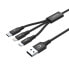 Фото #2 товара Универсальный кабель USB-MicroUSB/USB-C/Lightning Unitek C14049BK Чёрный 1,2 m