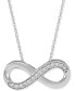 Фото #3 товара Macy's 241 WEAR IT BOTH WAYS Diamond Infinity Pendant Necklace (1/8 ct. t.w.) in 14k White Gold