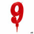 Candle Birthday Red Number 9 (12 Units)