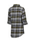 Women's Black, Gold Pittsburgh Steelers Mainstay Flannel Full-Button Long Sleeve Nightshirt