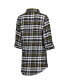 ფოტო #3 პროდუქტის Women's Black, Gold Pittsburgh Steelers Mainstay Flannel Full-Button Long Sleeve Nightshirt