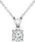 Diamond Solitaire 18" Pendant Necklace (1/4 ct. t.w.) in 14k White Gold